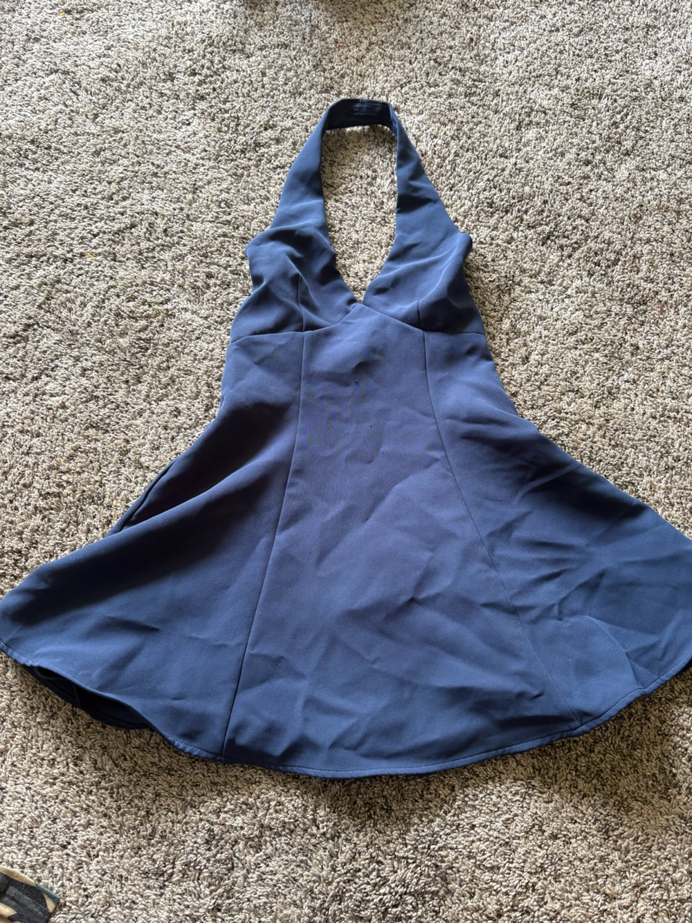 Kids Navy Blue Halter One-Piece Swimsuit